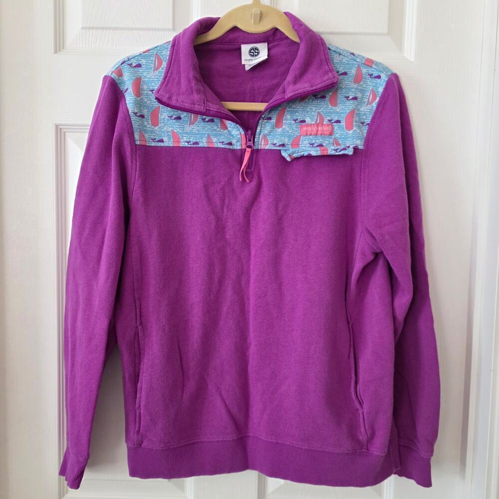 Simply Southern Purple Women's 1/4 Zip Pullover Size Small